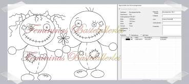 Preview: "Monsterpärchen" - Doodle-Applikation und Blackwork Preview: "Monsterpärchen" - Doodle-Applikation und Blackwork